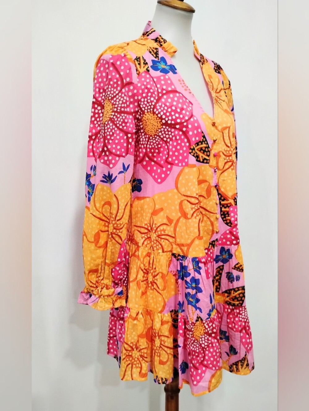 J. MARIE TIERED FLORAL COTTON DRESS NWT